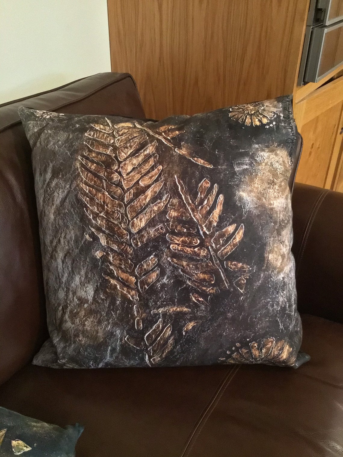 Fossil Fern and Ammonite Cushions